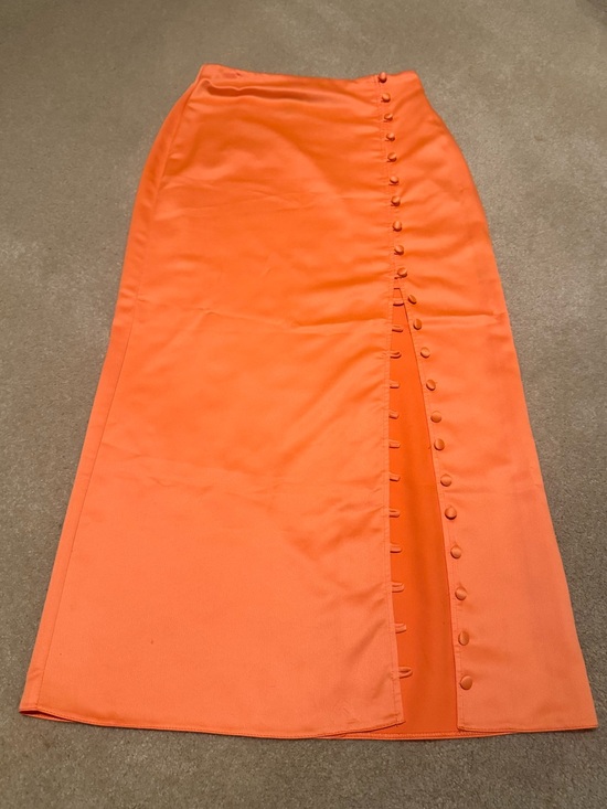 ASOS Dresses & Skirts - ASOS Slim Button-Front Orange Maxi Skirt
